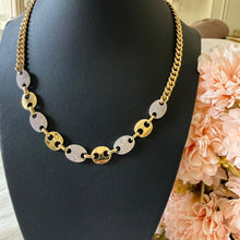 Load image into Gallery viewer, Necklace - Gold chain circles with stones circles
