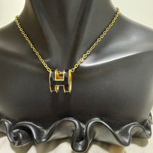 Load image into Gallery viewer, Sets - Stainless steel 2 pieces necklace and earrings black circle letter
