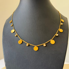 Load image into Gallery viewer, Necklace - Stainless steel gold necklace circles with stones
