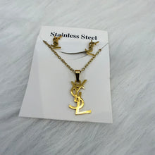 Load image into Gallery viewer, Sets - Stainless steel 2 pieces necklace and earrings gold letters
