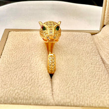 Load image into Gallery viewer, Ring - ring free size head green eyes
