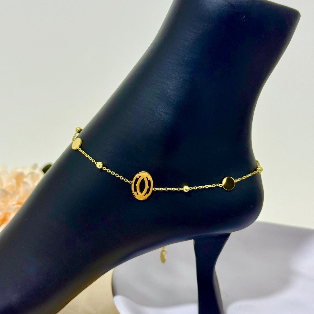 Anklet - stainless steel new gold eye shape