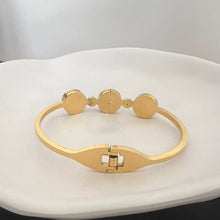 Load image into Gallery viewer, Bracelet- stainless steel gold white zigzag style
