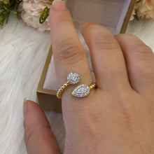 Load image into Gallery viewer, Ring - Gold free size zircon twisted two shapes
