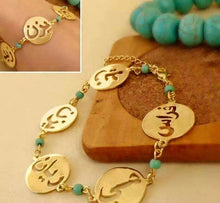 Load image into Gallery viewer, Customized - 5 Names Turquoise Bracelet
