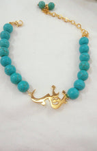 Load image into Gallery viewer, Customized - Single name + turquoise bracelet
