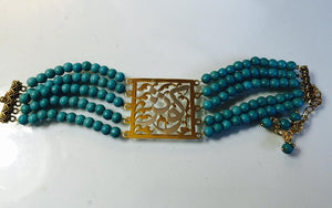 Customized - Turquoise Rows Name Bracelet