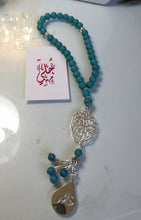 Load image into Gallery viewer, Pendant - Name Doaa Custom Car Stone ocean blue
