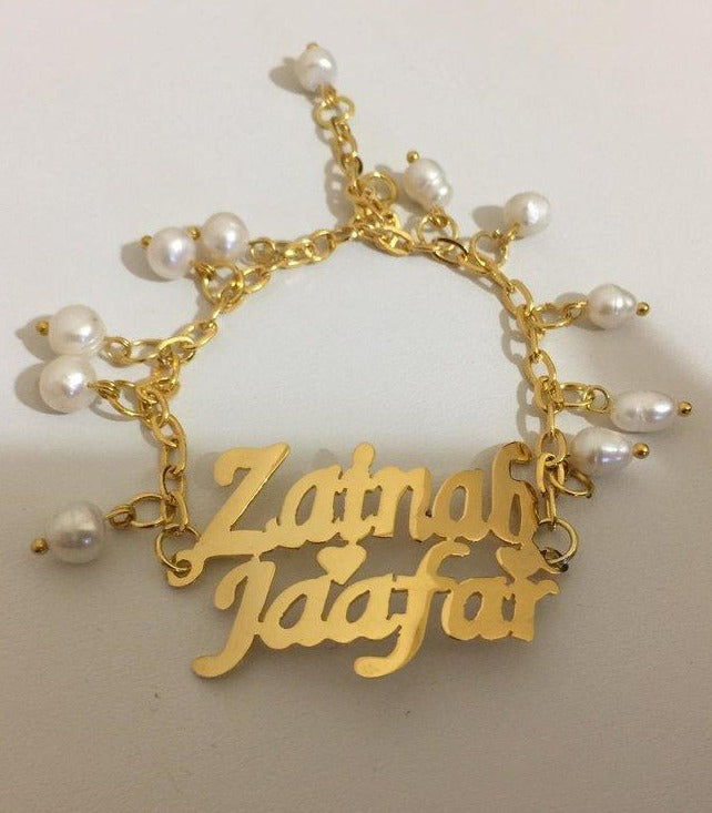 Customized - Two Names pearl Bracelet