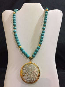 Islamic - Turquoise beads + 2 color circle