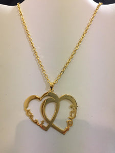 2 name necklace - couples name combined heart
