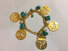 Load image into Gallery viewer, Customized - 5 Names Pearl Turquoise Bracelet
