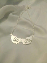 Load image into Gallery viewer, 2 name necklace - couples name on wings
