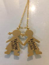 Load image into Gallery viewer, 2 name necklace - name/date kids picture
