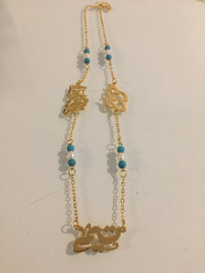 Family Necklace - pearl and turquoise