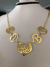 Load image into Gallery viewer, Family Necklace - 5 names+ 5hearts
