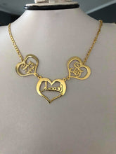 Load image into Gallery viewer, Family Necklace - 3Hearts connected
