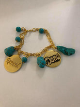 Load image into Gallery viewer, Customized - Couple Names Turquoise stones bracelet
