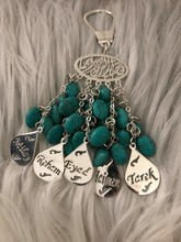 Load image into Gallery viewer, Keychain - 6 Inputs Custom + turquoise stone
