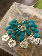 Load image into Gallery viewer, Keychain - 6 Inputs Custom Heart + turquoise bundle
