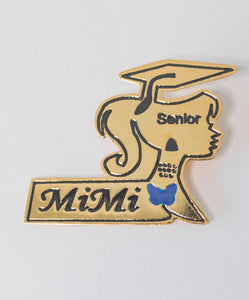 Graduation - girl picture hat Name brooch
