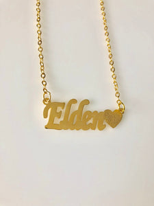 Name Necklace - Mini sandy side heart