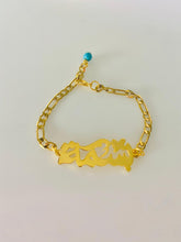 Load image into Gallery viewer, Customized - single name + mini turquoise bracelet
