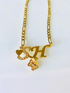 Name Necklace - Heart/butterfly