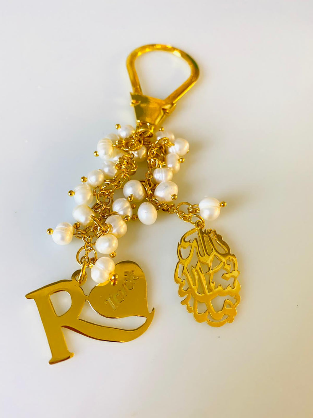 Keychain - Letter + Doaa Custom pearls