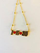 Load image into Gallery viewer, Name Necklace - Date heart
