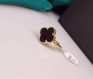 Stainless Steel- black clover ring size 6-7-8-9