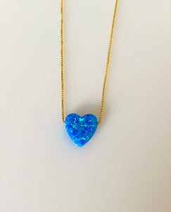 Necklace - heart opal