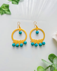 Earring - Mashallah + turquoise beads