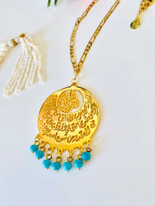 Necklace - Alnas circle + turquoise pearls