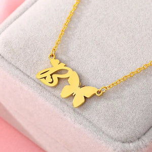 Name Necklace - letter and butterfly