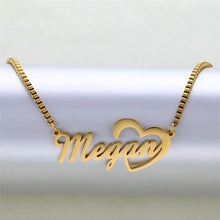 Load image into Gallery viewer, Name Necklace - Heart on the last letter
