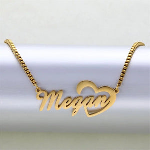 Name Necklace - Heart on the last letter