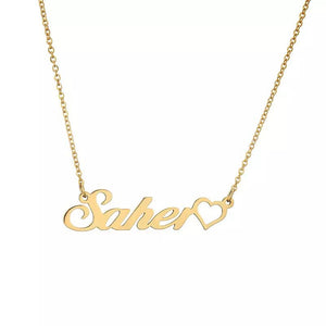 Name Necklace -  empty heart