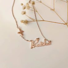 Load image into Gallery viewer, Name Necklace -   heart and butterfly
