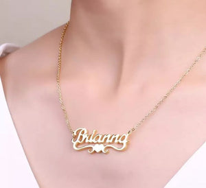 Name Necklace -   heart under name