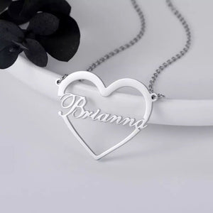 Name Necklace -  A big heart in the middle of it is a name