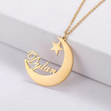 Load image into Gallery viewer, Name Necklace - Crescent and star
