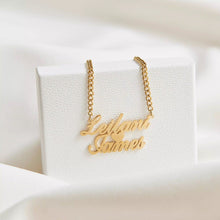 Load image into Gallery viewer, Two Name Necklace -  Two names with a heart in the middle
