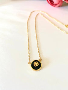 Necklace - plus in circle black  Necklace