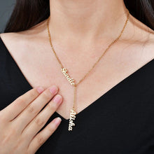 Load image into Gallery viewer, Two Name Necklace -  Two names on top of each other
