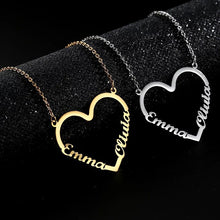 Load image into Gallery viewer, Two Name Necklace -  heart with two names
