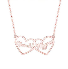Load image into Gallery viewer, Two Name Necklace -  Two overlapping hearts
