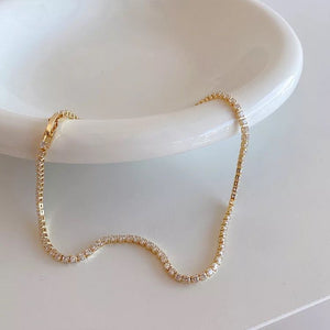 Necklace - simple all zircon