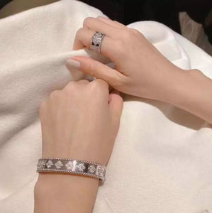 Set - bracelet and ring silver size 6 7 8 9