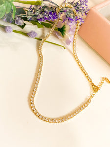 Necklace - simple all zircon